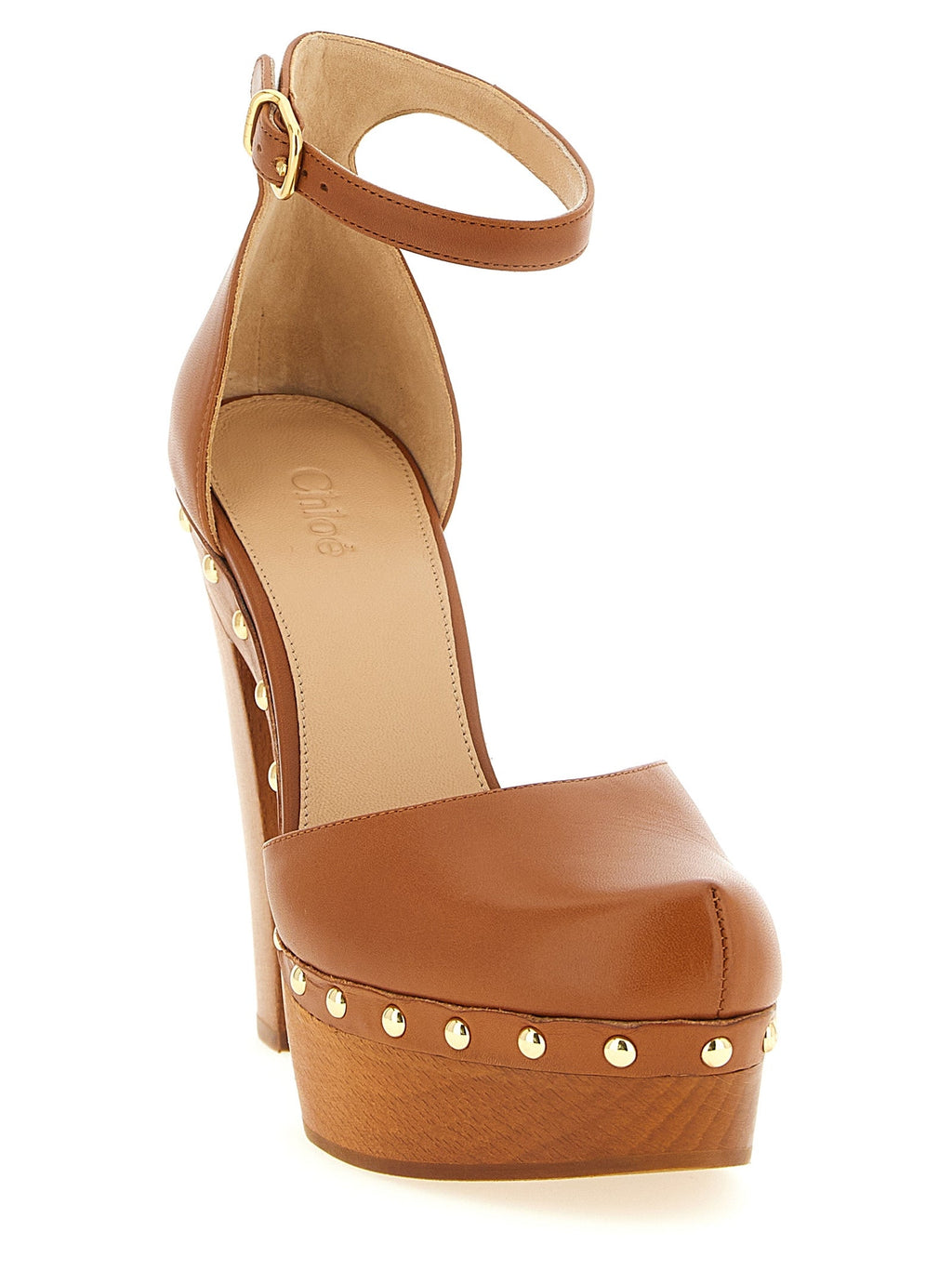 Chloé Brown Lamb Leather High Heel Pumps