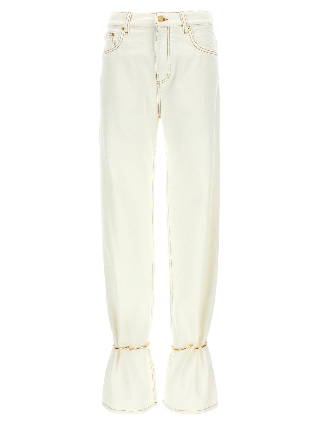 Darkpark White Cotton Straight-Leg Jeans