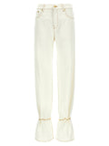 Darkpark White Cotton Straight-Leg Jeans