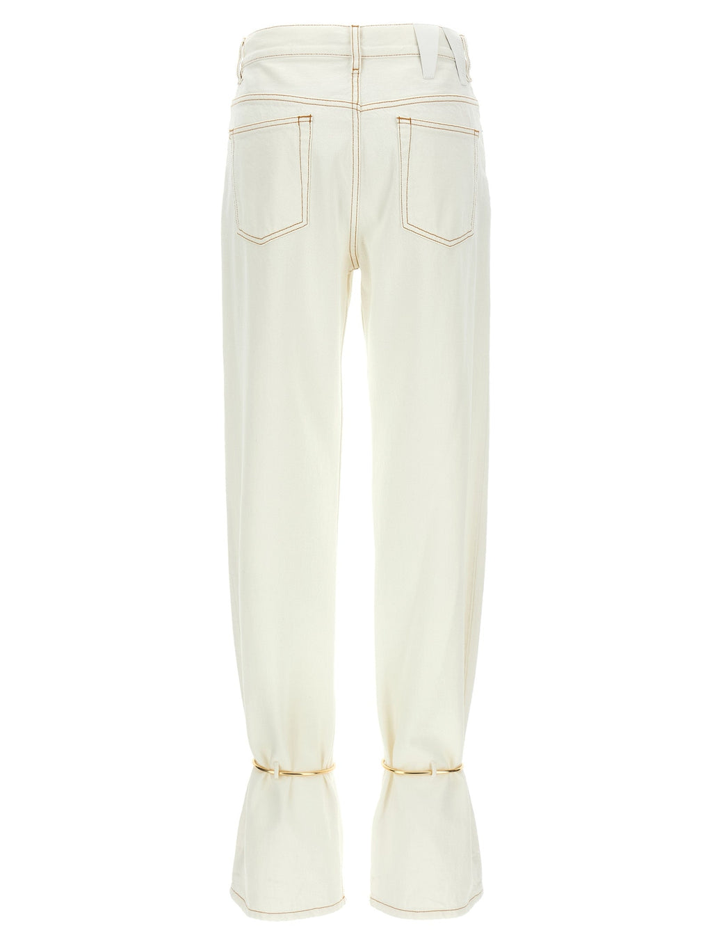 Darkpark White Cotton Straight-Leg Jeans