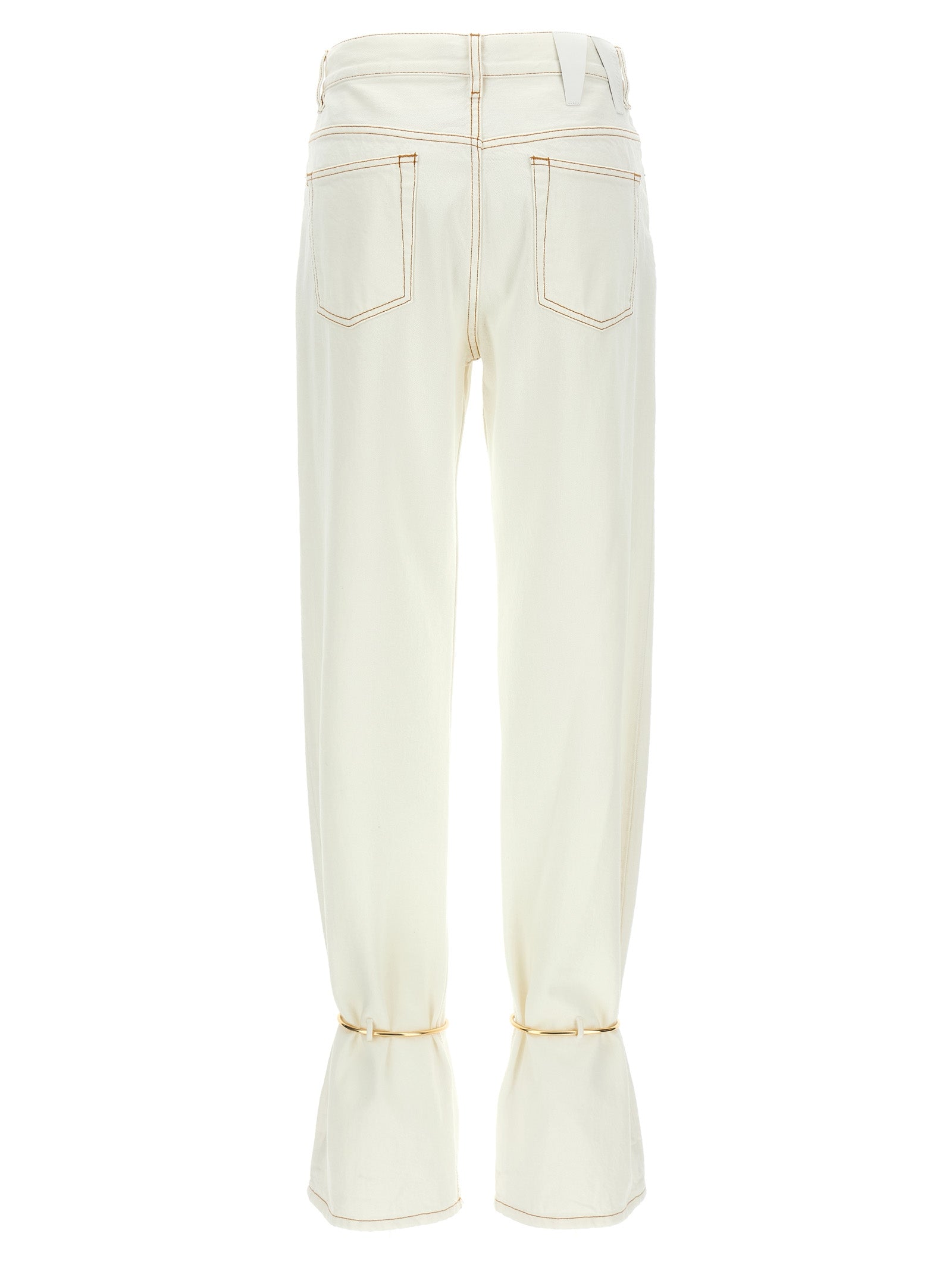 Darkpark White Cotton Straight-Leg Jeans
