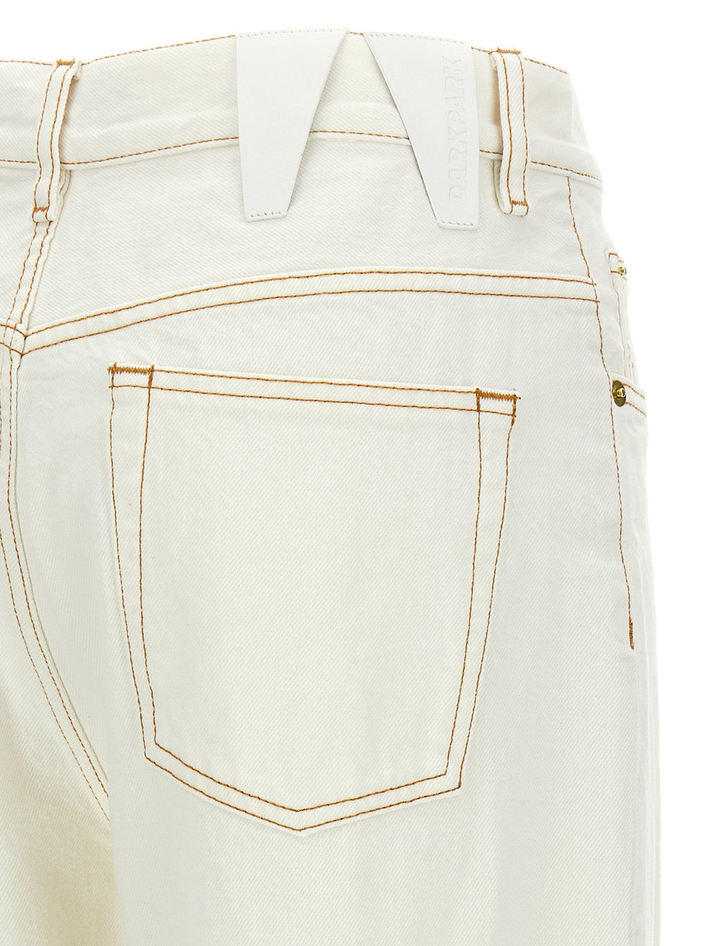Darkpark White Cotton Straight-Leg Jeans