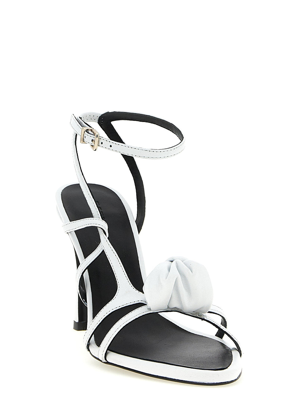 ROTATE BIRGER CHRISTENSEN White Calfskin Stiletto Heel Sandals