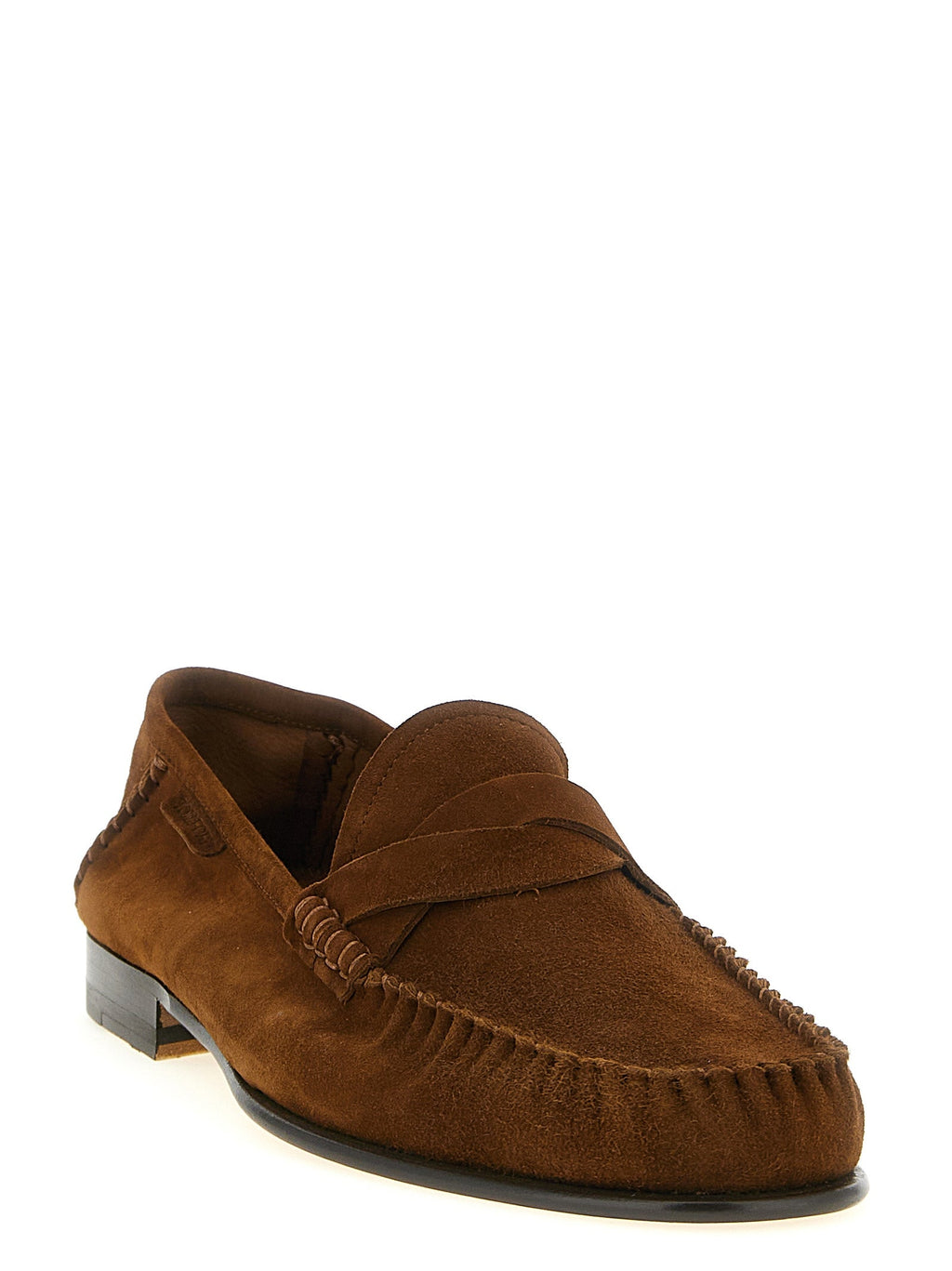 Tom Ford Brown Suede Leather Slip-On Loafers