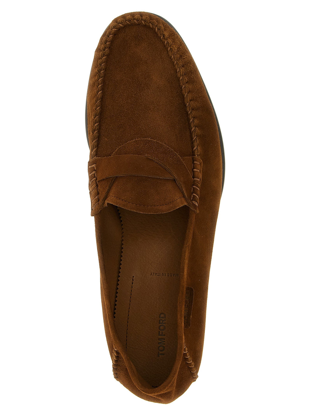 Tom Ford Brown Suede Leather Slip-On Loafers