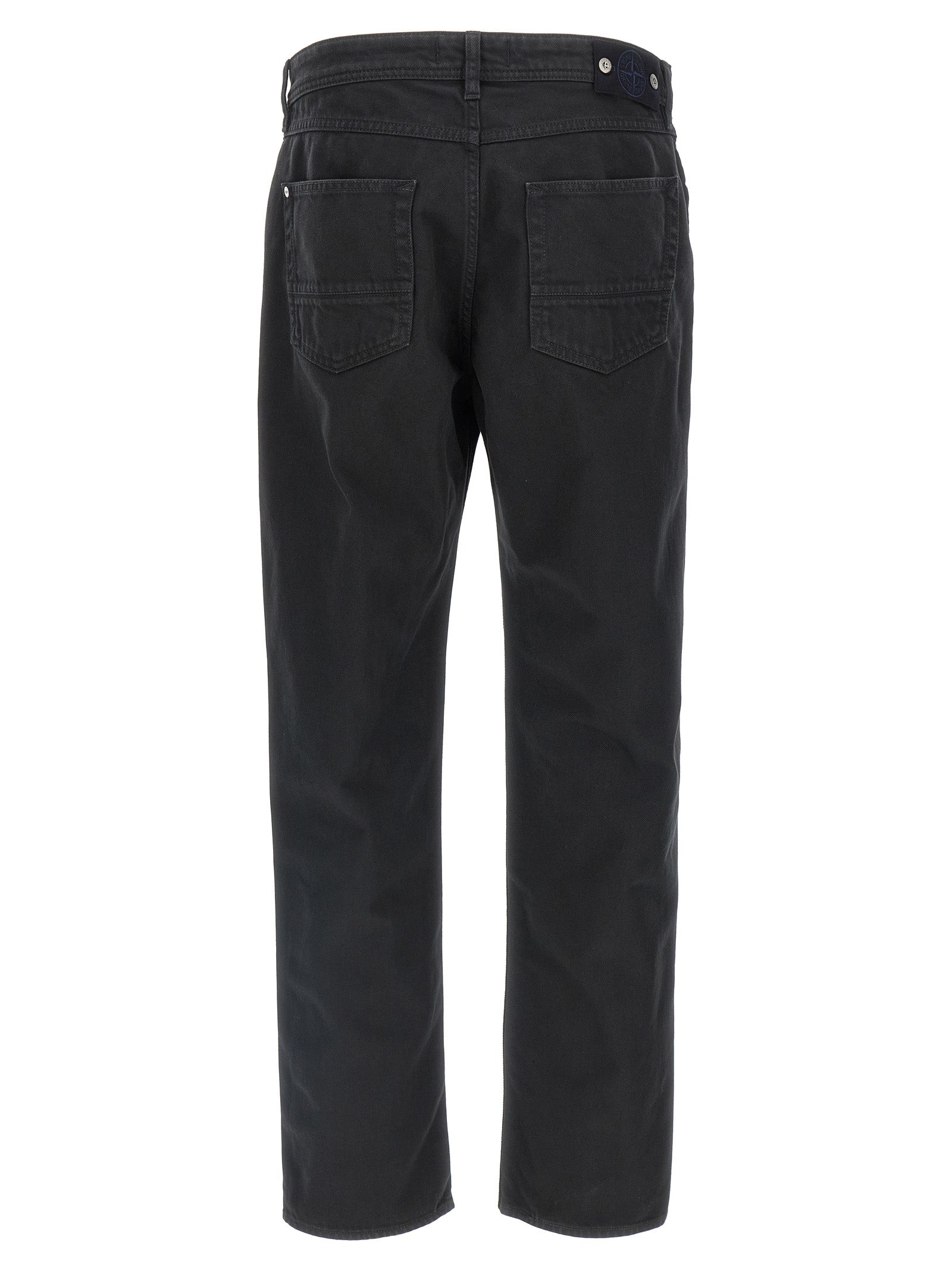 Stone Island Black Cotton Straight-Leg Jeans