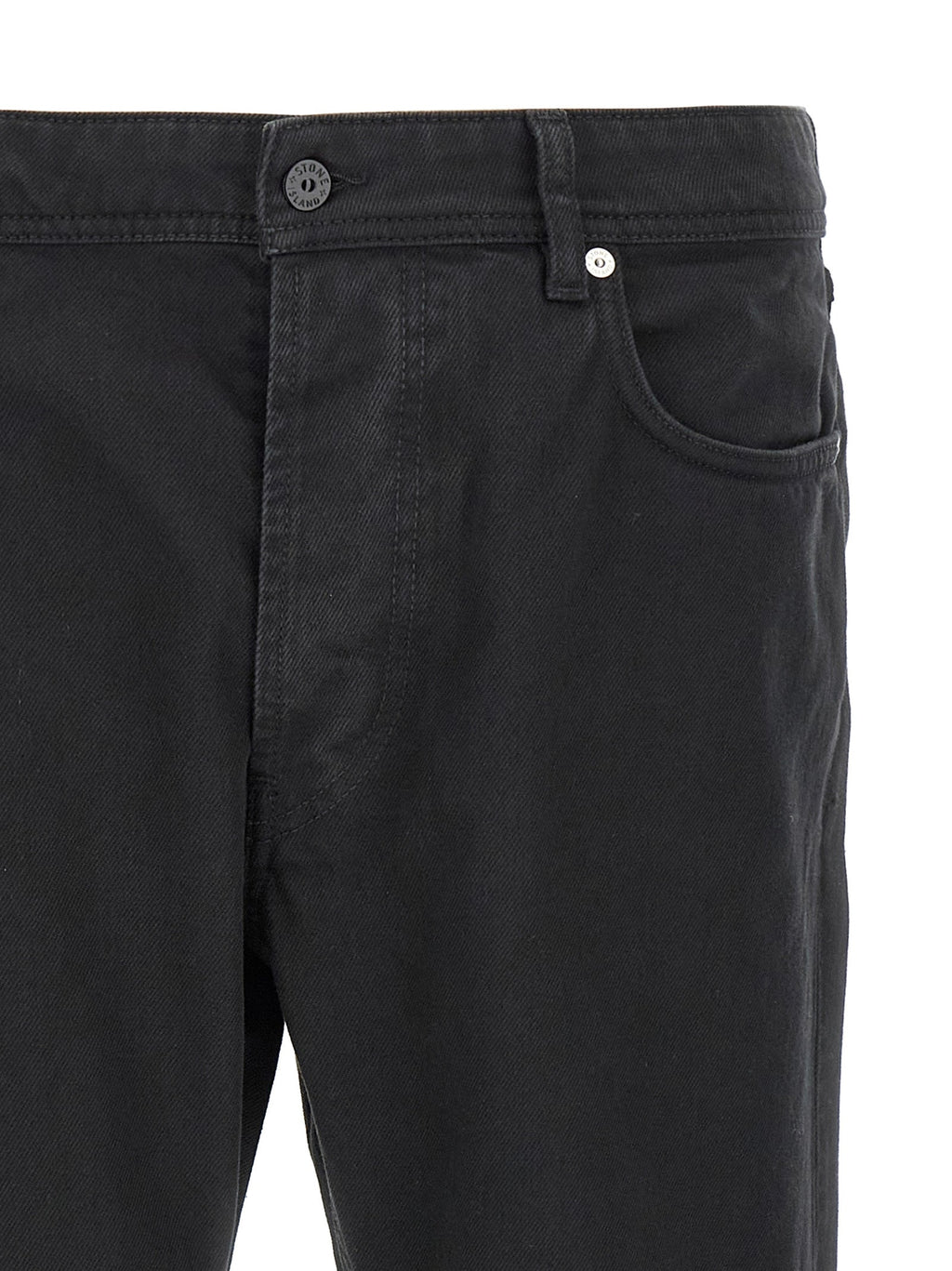 Stone Island Black Cotton Straight-Leg Jeans