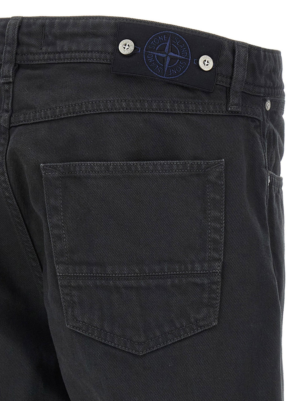 Stone Island Black Cotton Straight-Leg Jeans