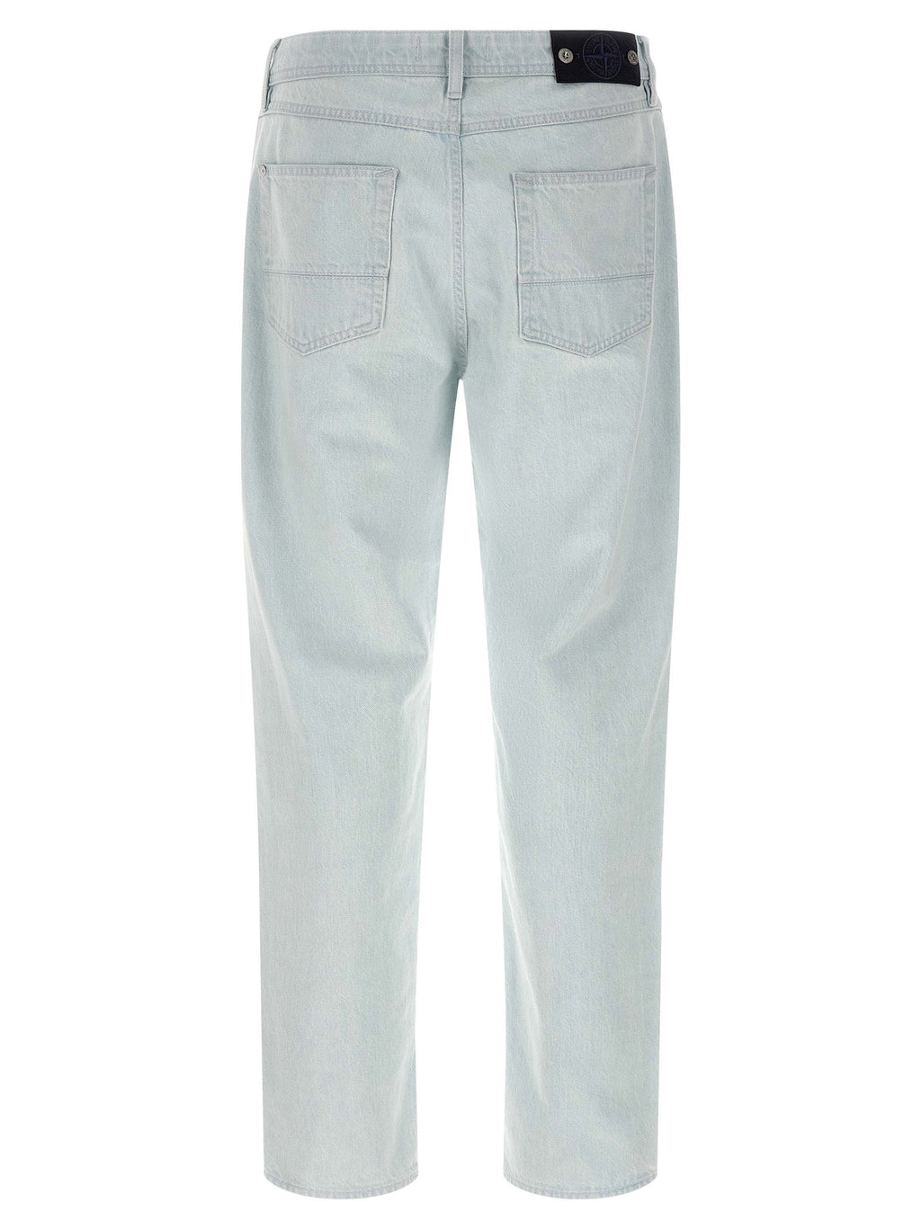 Stone Island Blue Cotton Straight-Leg Jeans