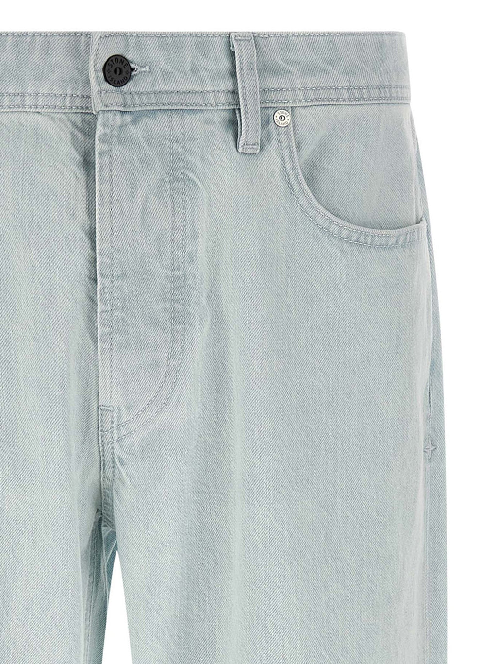 Stone Island Blue Cotton Straight-Leg Jeans