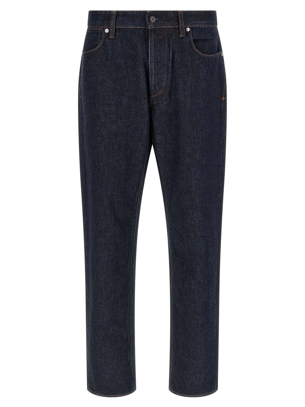 Stone Island Blue Cotton Straight-Leg Jeans