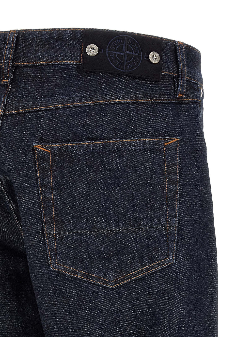 Stone Island Blue Cotton Straight-Leg Jeans
