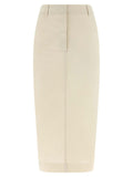 THELATEST White Cotton Midi Skirt