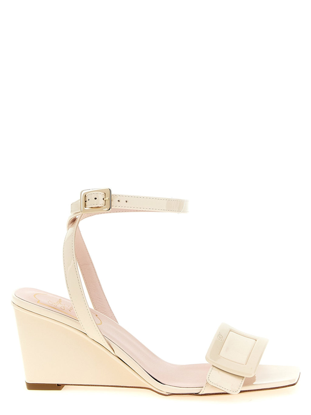 Roger Vivier White Calfskin Wedge Sandals