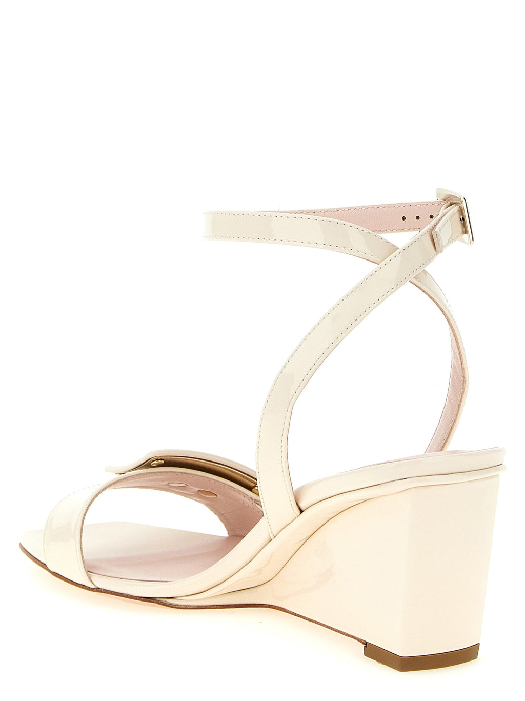 Roger Vivier White Calfskin Wedge Sandals