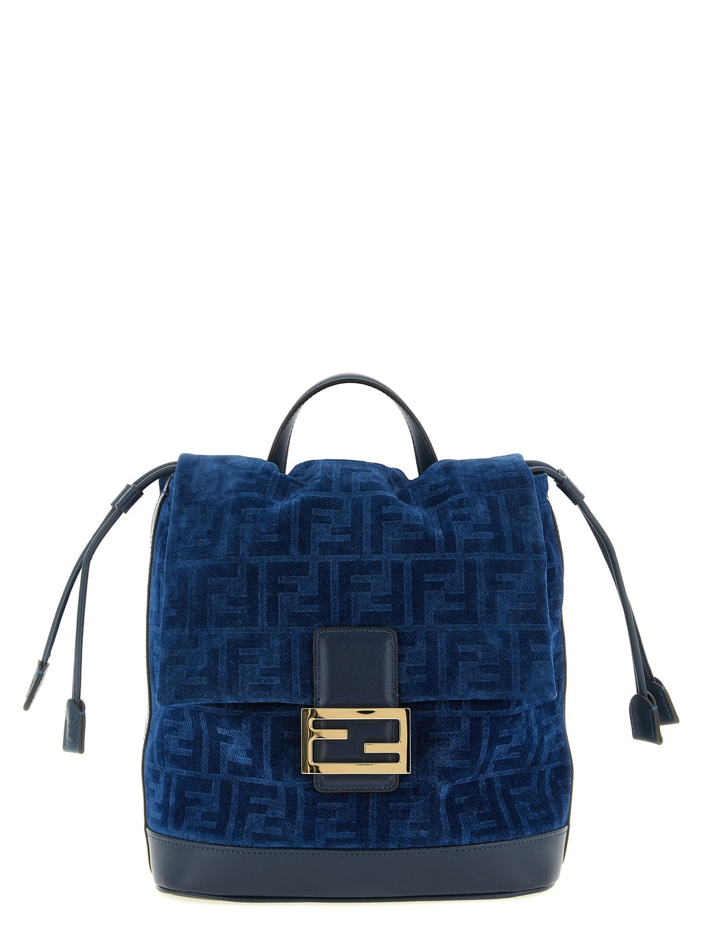 Fendi Blue Cotton Backpack