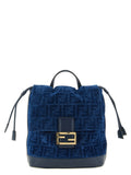 Fendi Blue Cotton Backpack