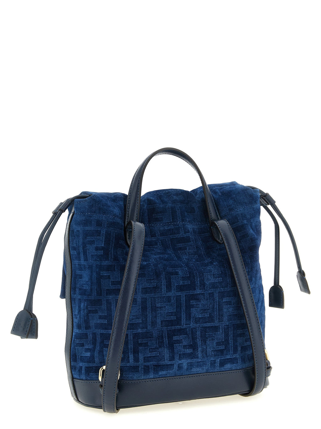 Fendi Blue Cotton Backpack