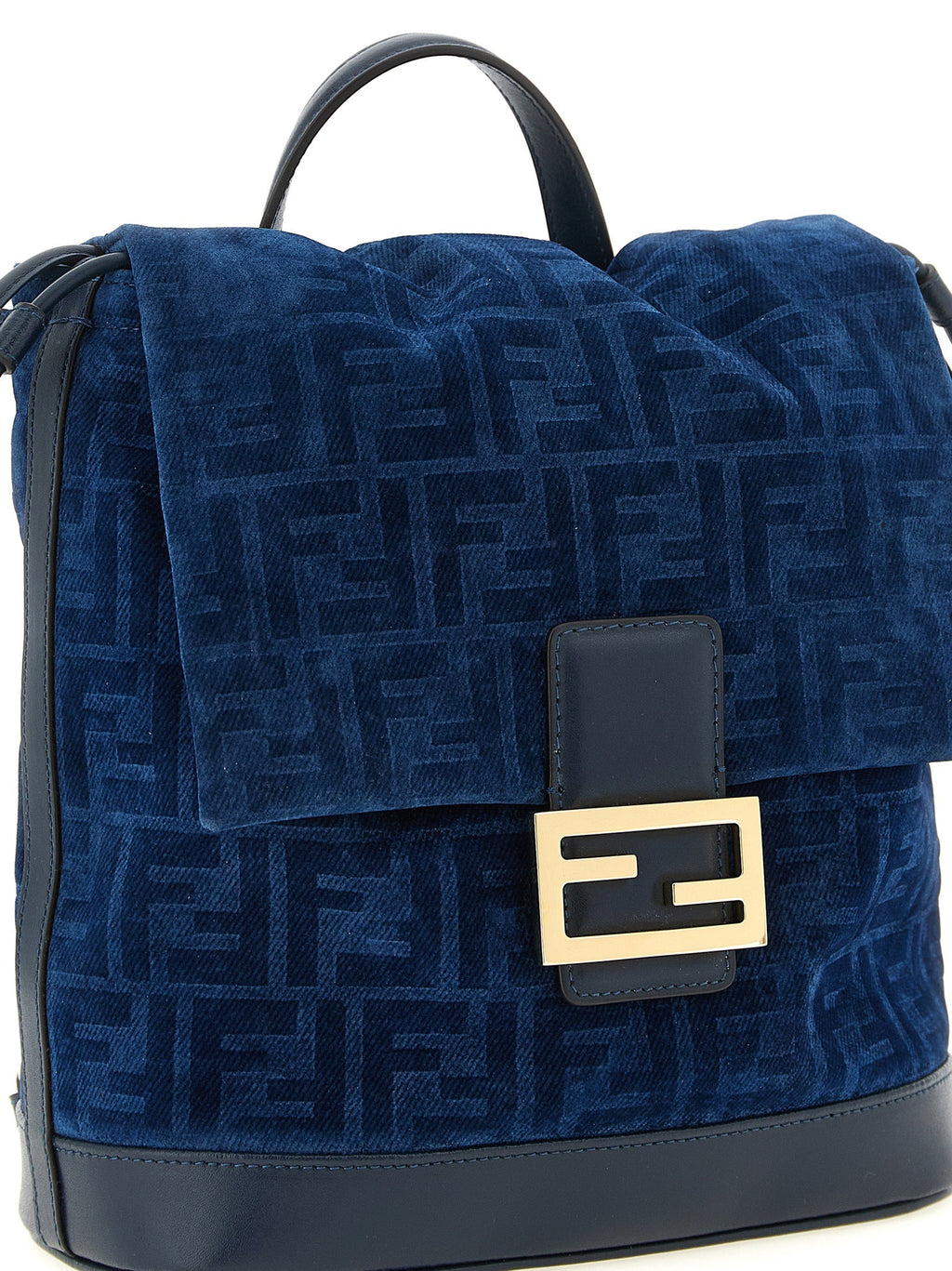Fendi Blue Cotton Backpack