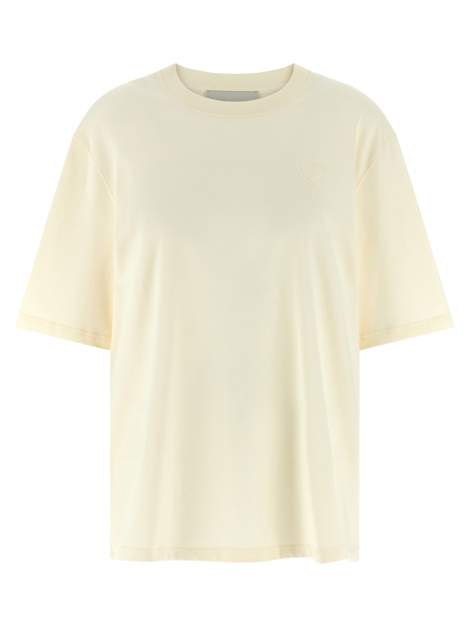 Ami Paris Beige Cotton T-Shirt