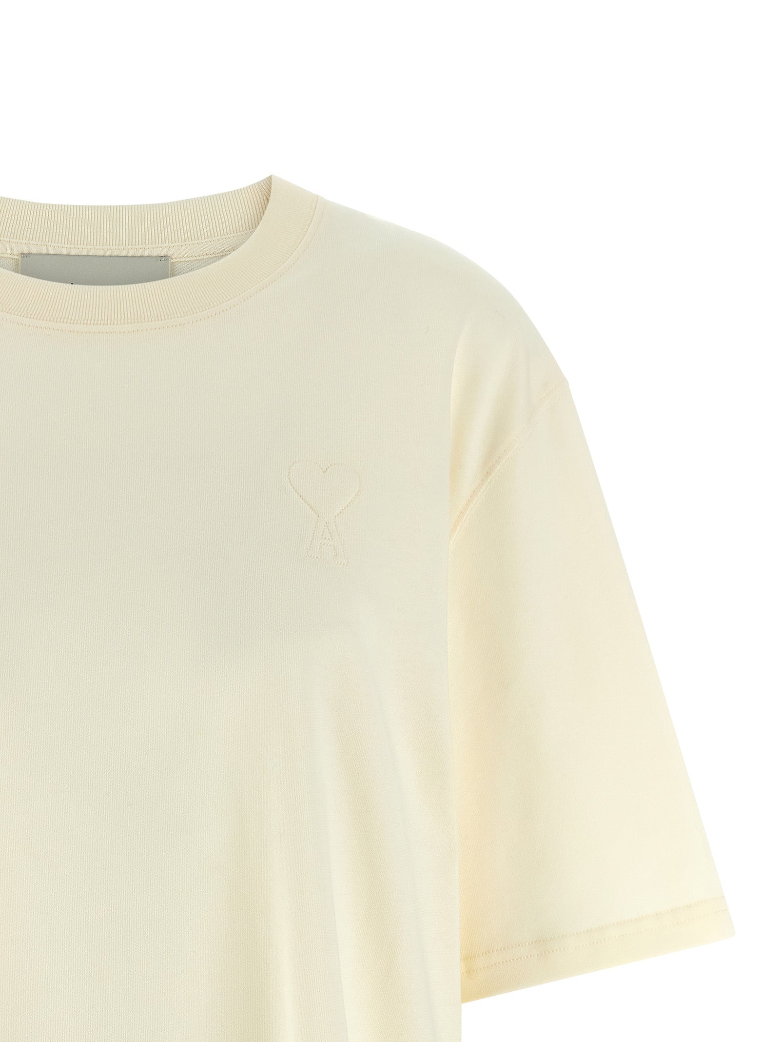 Ami Paris Beige Cotton T-Shirt