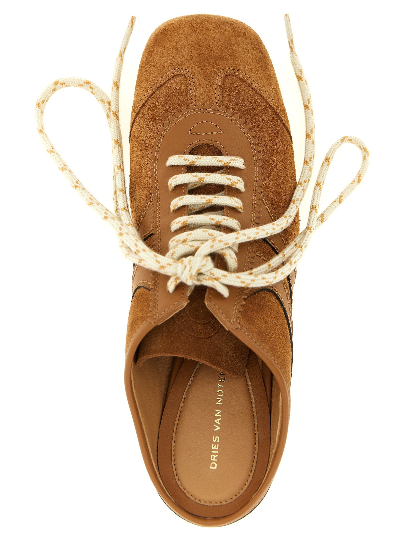 Dries Van Noten Brown Calfskin Platform Sneakers