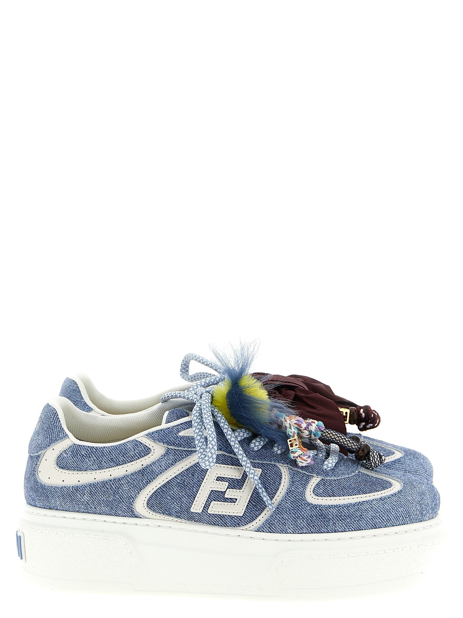 Fendi Blue Calfskin Platform Sneakers