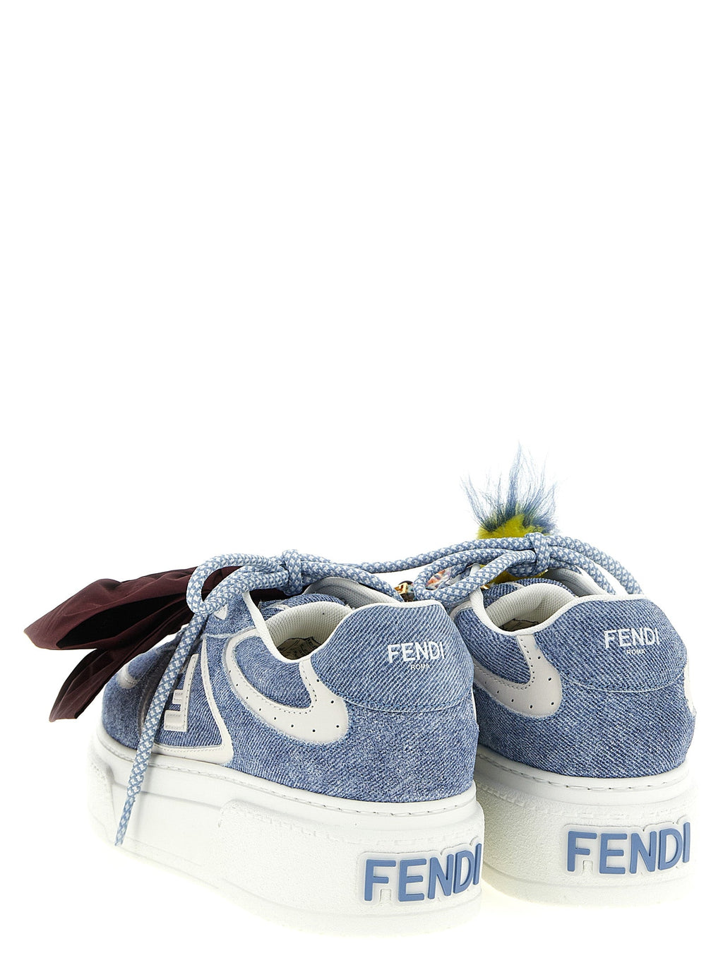 Fendi Blue Calfskin Platform Sneakers