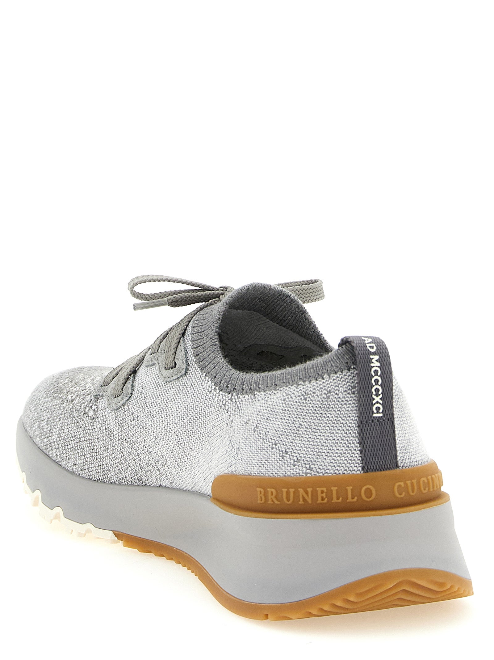 Brunello Cucinelli Gray Cotton Athletic Sneakers