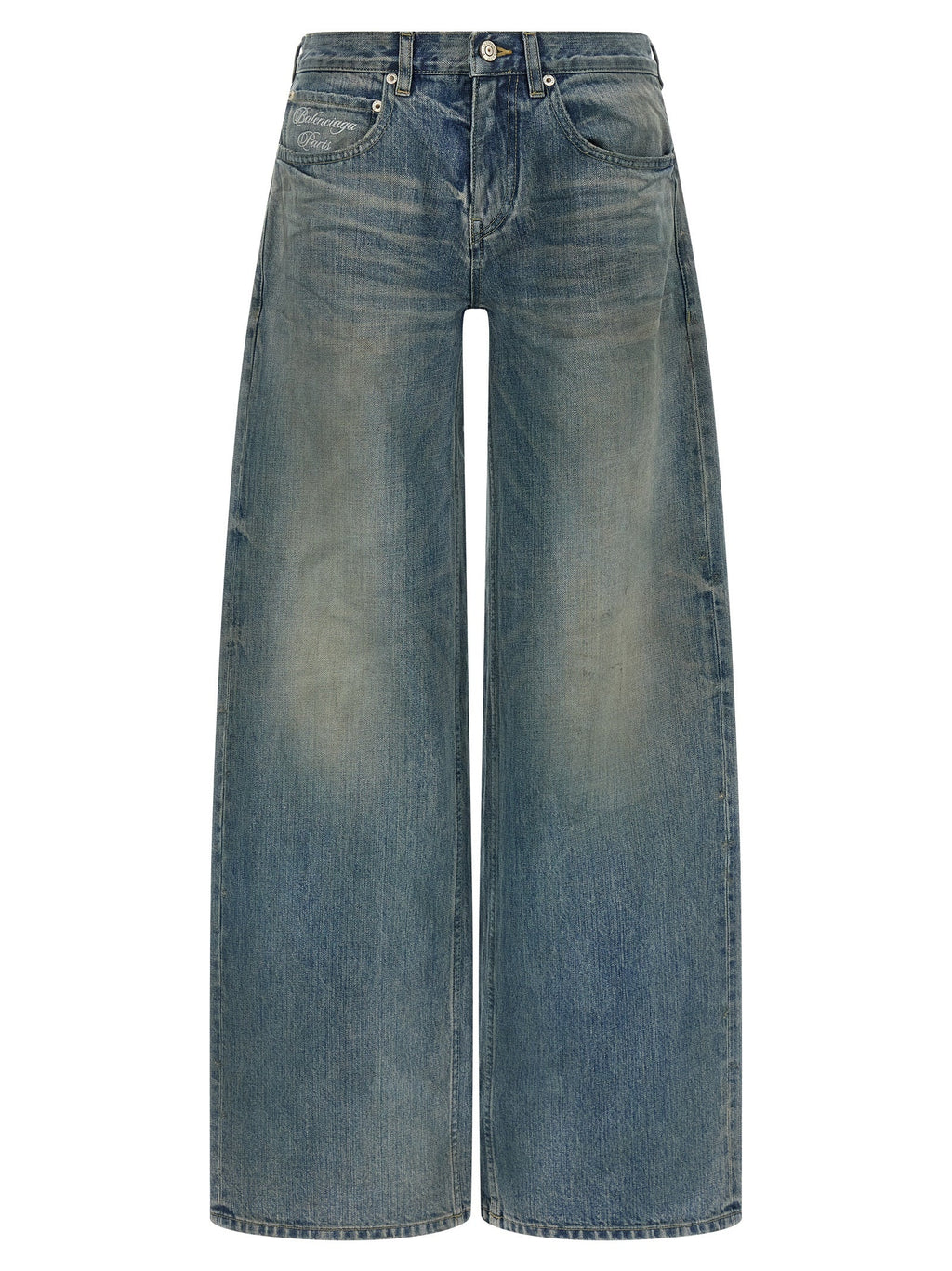 Balenciaga Blue Cotton Relaxed Fit Jeans