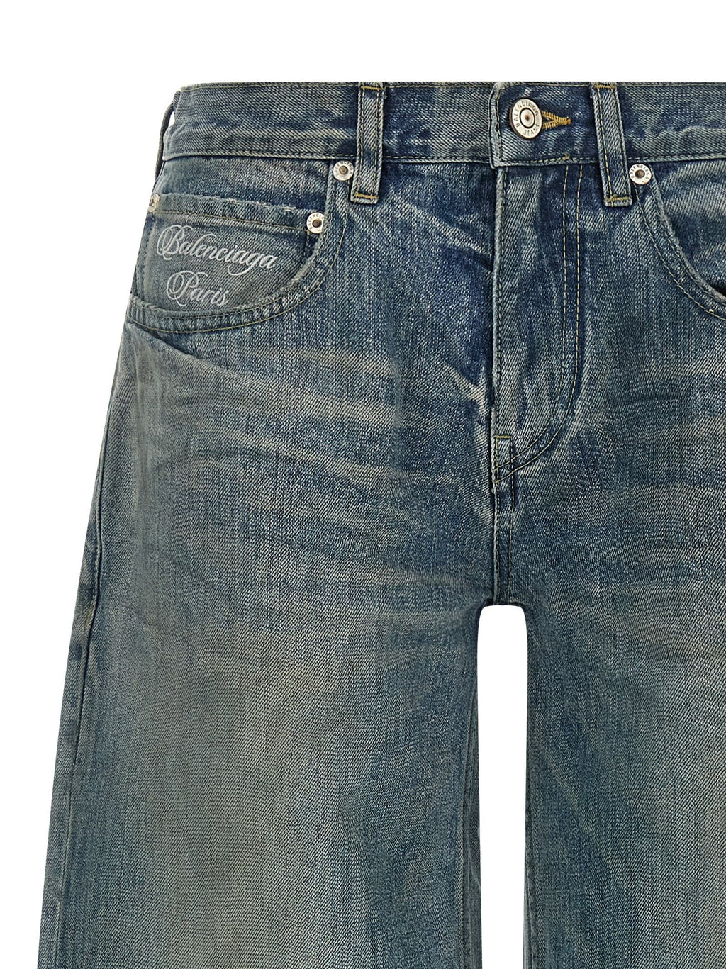 Balenciaga Blue Cotton Relaxed Fit Jeans