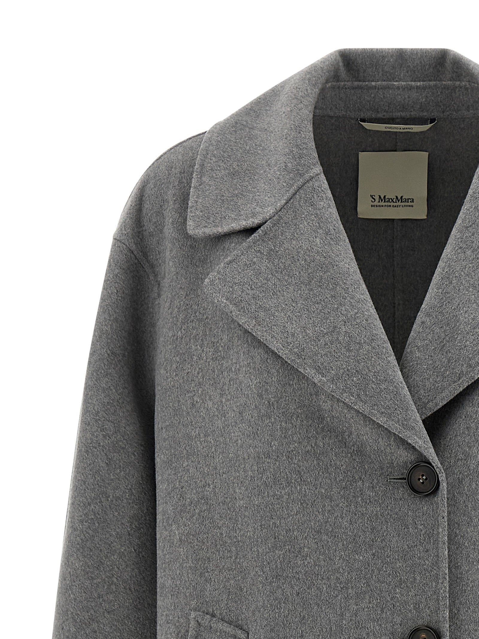 'S Max Mara Gray Virgin Wool Coat