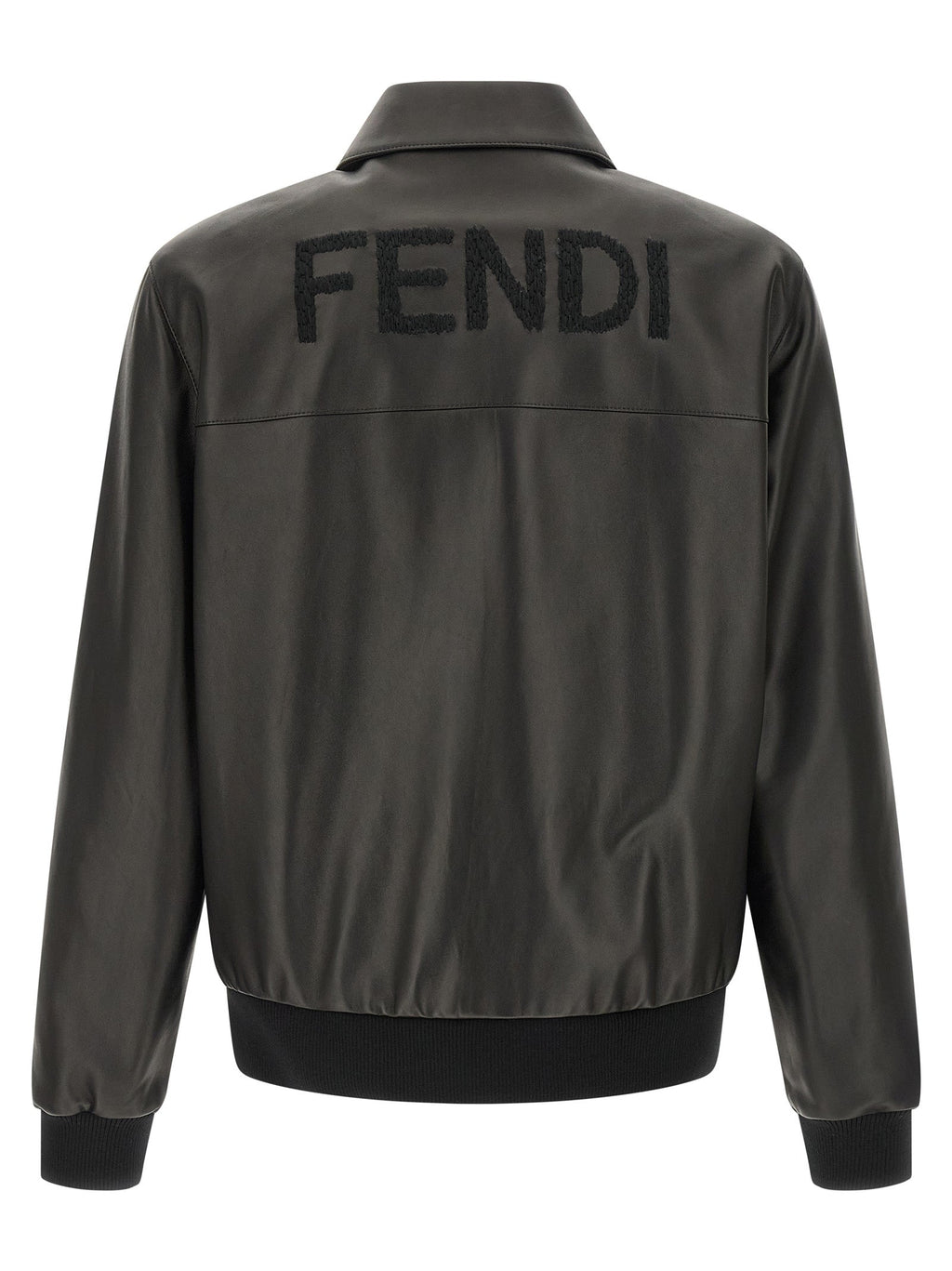 Fendi Black Lamb Leather Leather Jacket