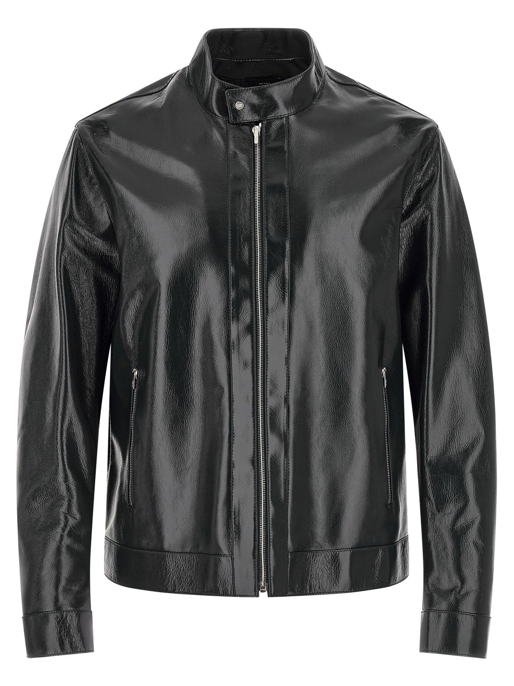 Fendi Blue Lamb Leather Leather Jacket