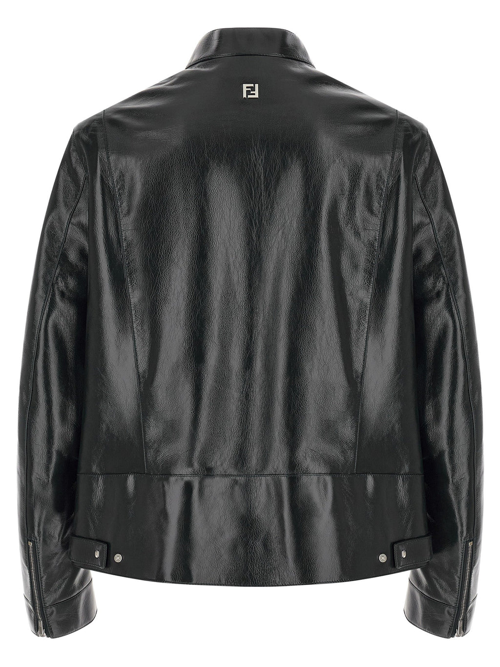 Fendi Blue Lamb Leather Leather Jacket