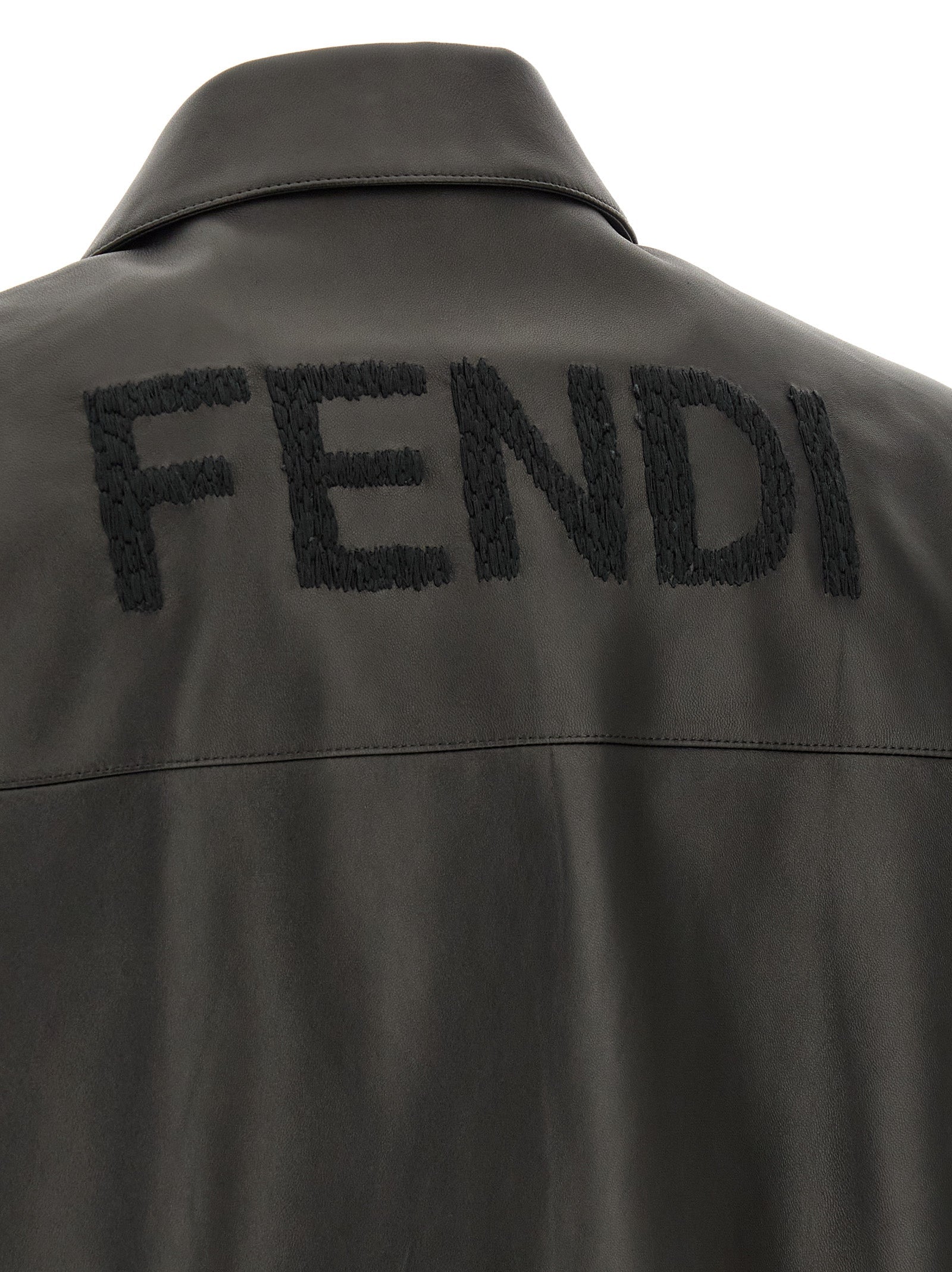 Fendi Black Lamb Leather Leather Jacket