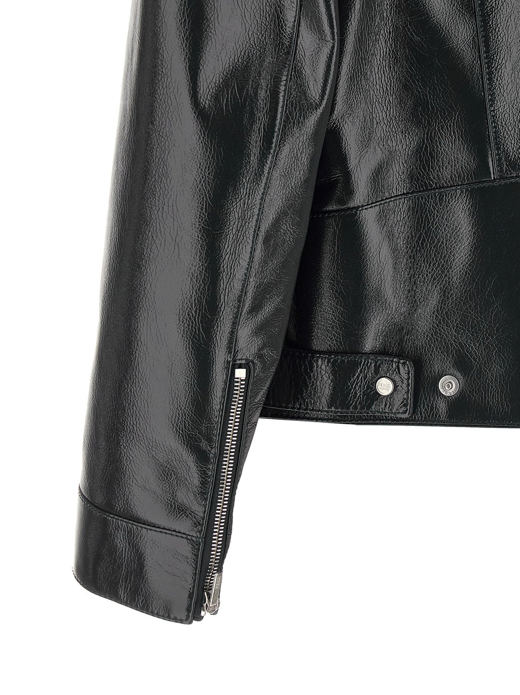 Fendi Blue Lamb Leather Leather Jacket