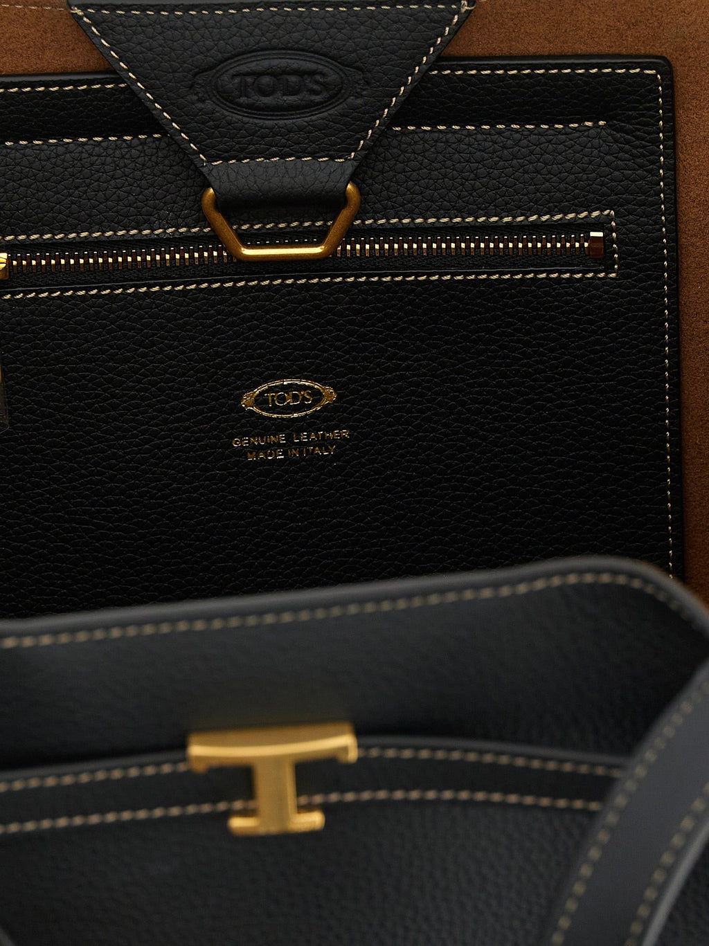 Tod's Black Calfskin Tote Bag