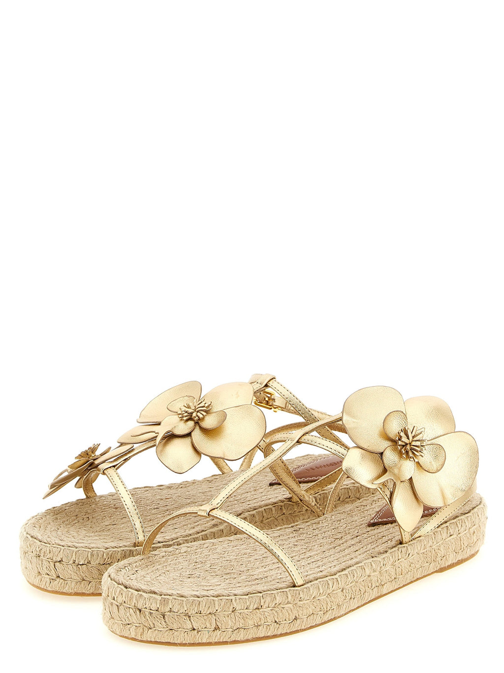 Zimmermann Gold Leather Flat Sandals