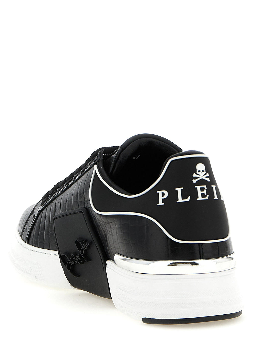 Philipp Plein Black Cowhide Low Top Sneakers