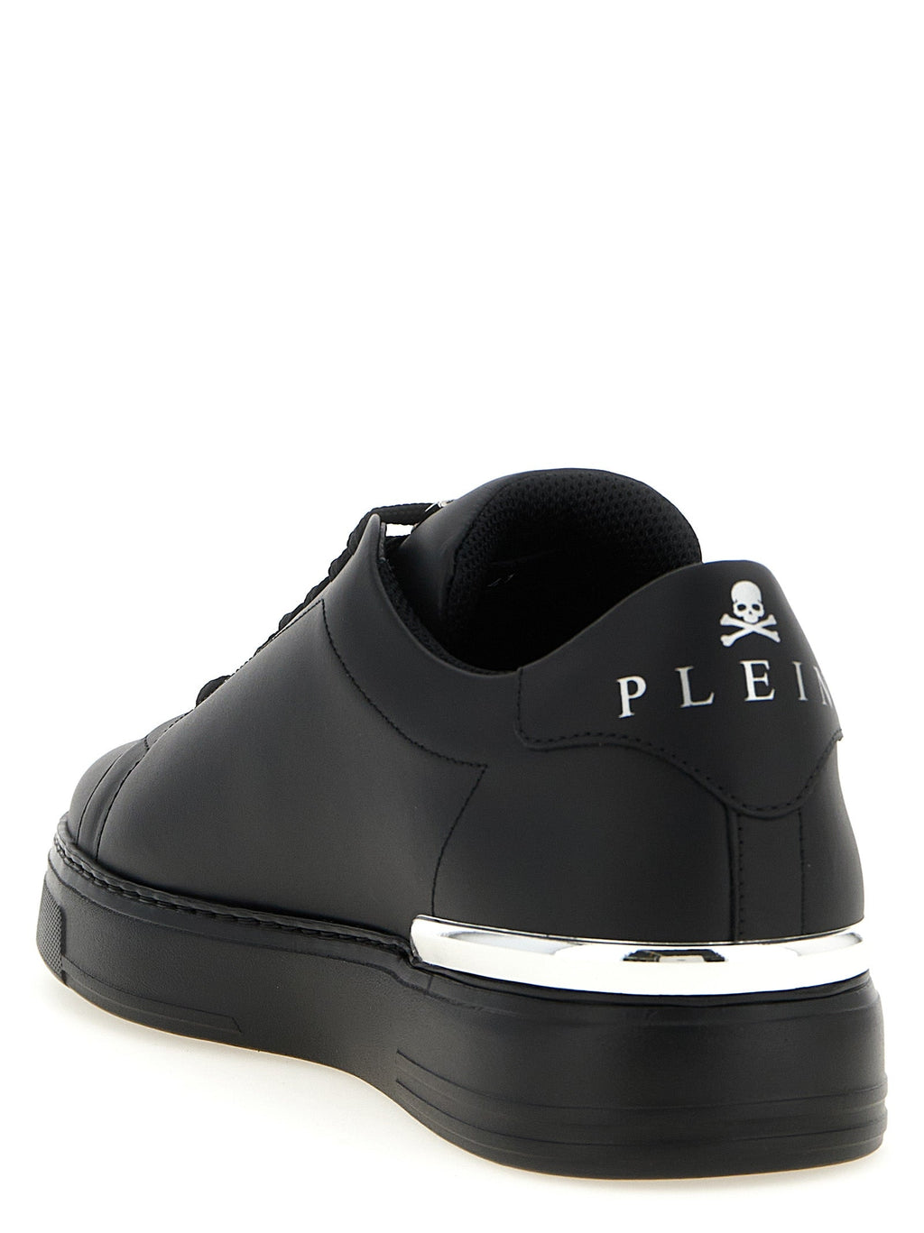 Philipp Plein Black Calfskin Low Top Sneakers