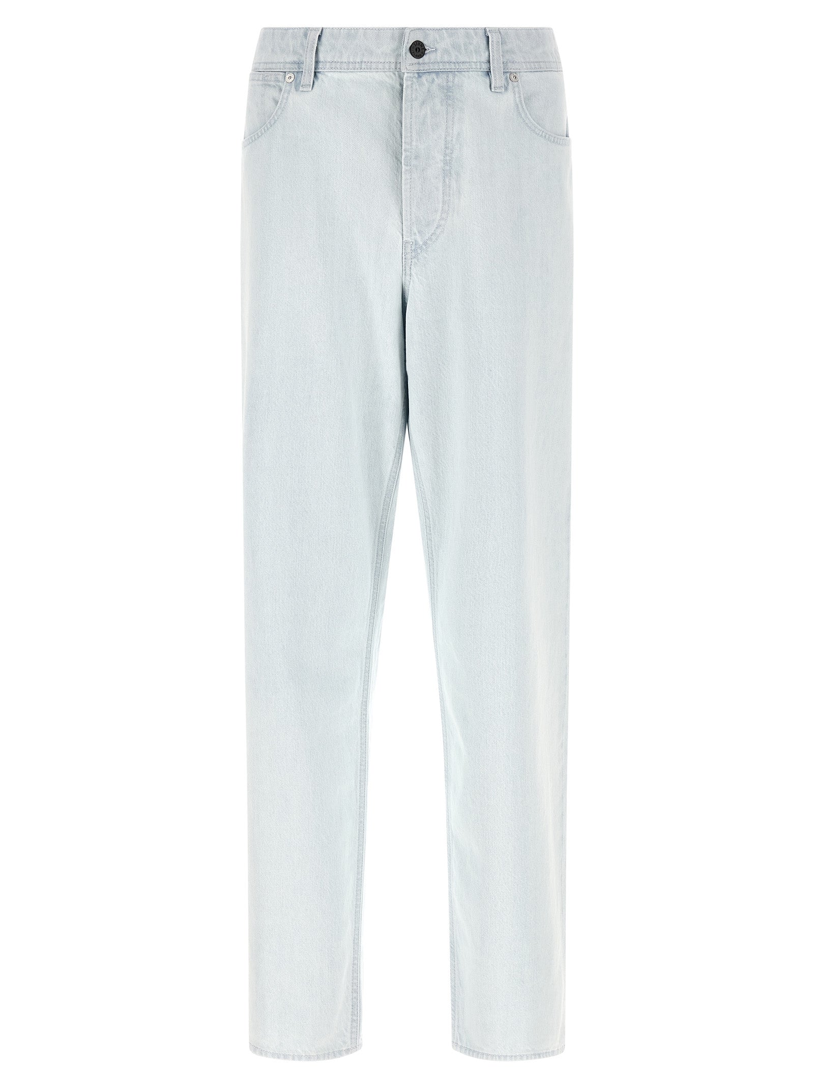 Stone Island Blue Cotton Straight-Leg Jeans