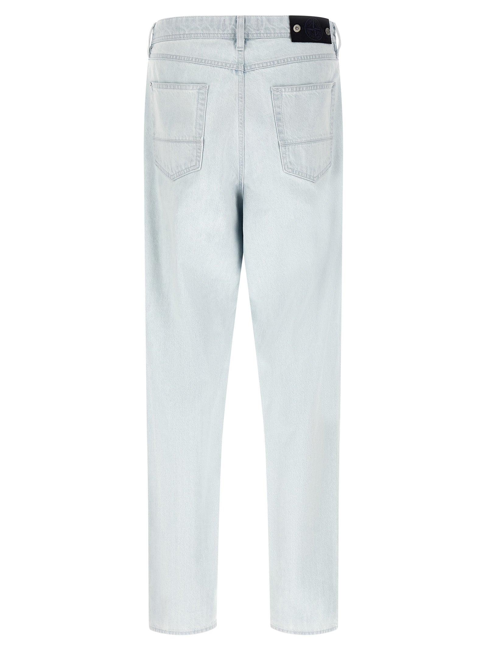 Stone Island Blue Cotton Straight-Leg Jeans