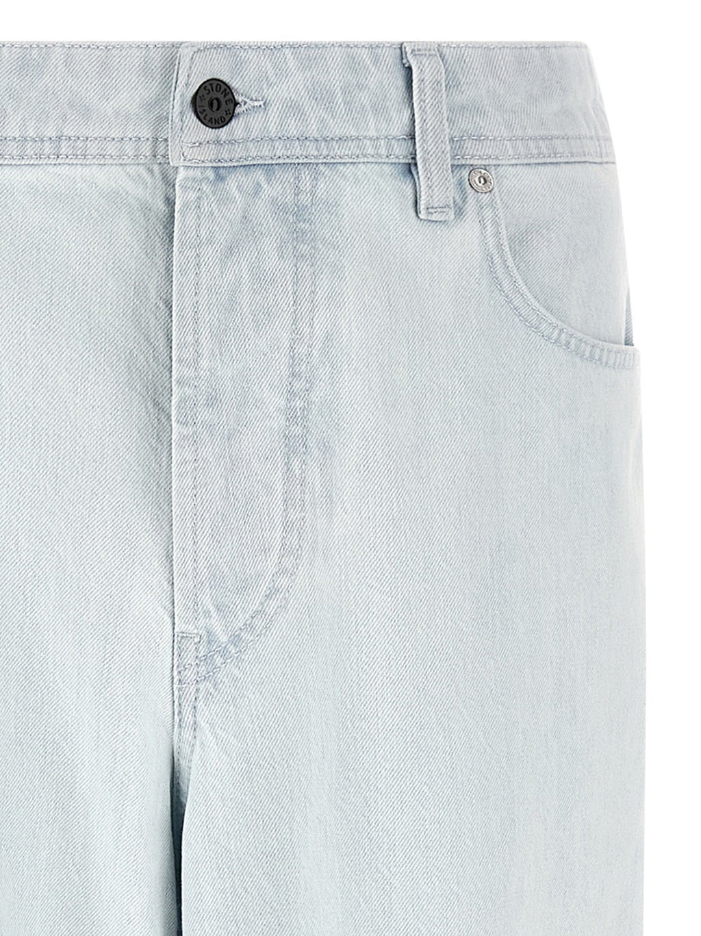 Stone Island Blue Cotton Straight-Leg Jeans