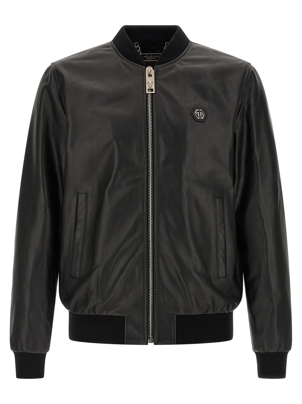 Philipp Plein Black Lambskin Leather Jacket