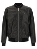 Philipp Plein Black Lambskin Leather Jacket