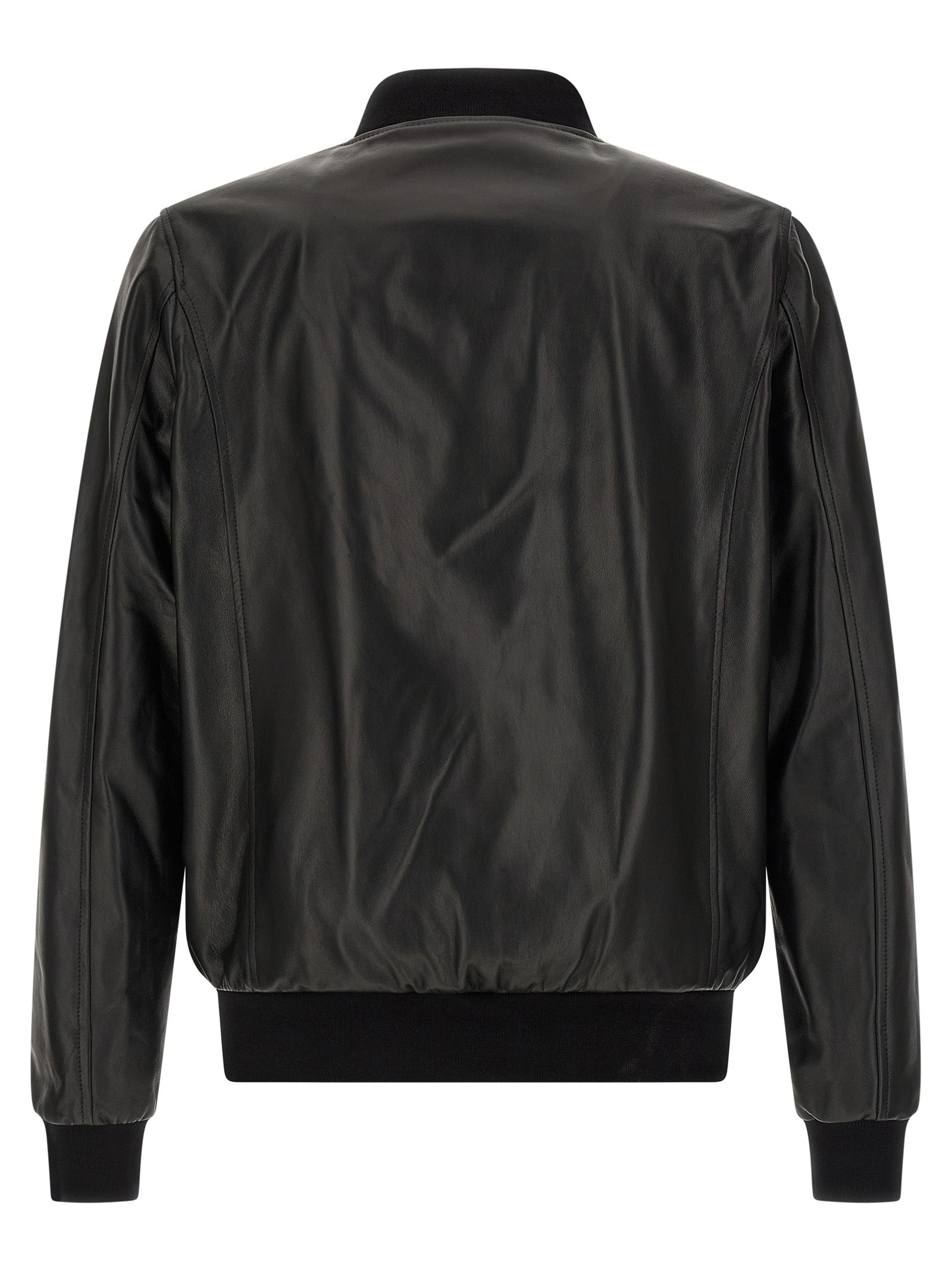 Philipp Plein Black Lambskin Leather Jacket