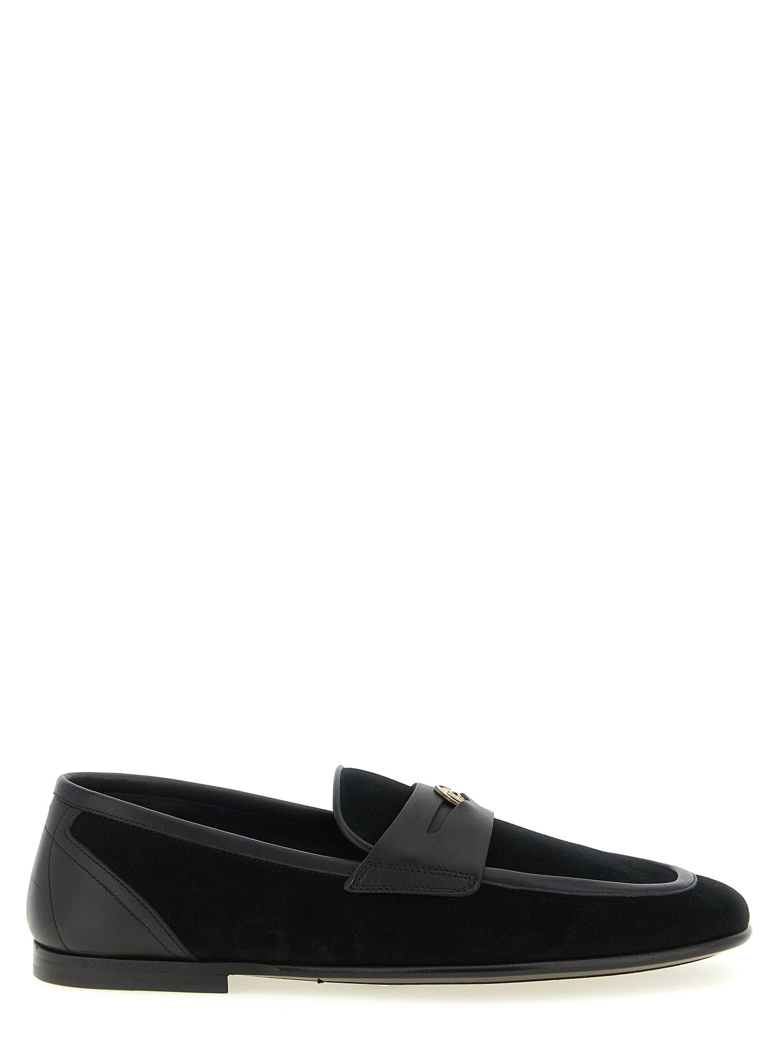 Dolce & Gabbana Black Calfskin Slip-On Loafers
