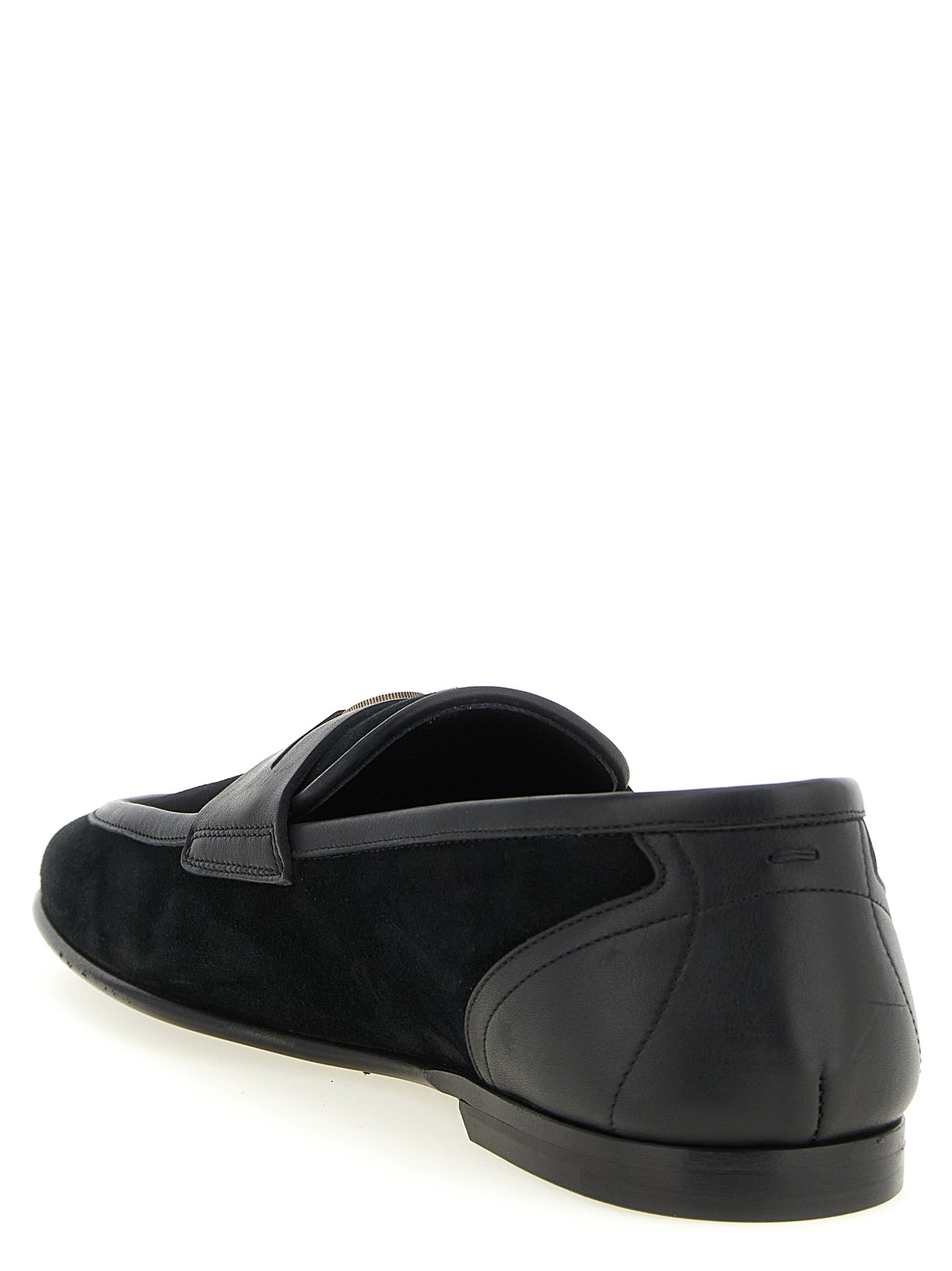 Dolce & Gabbana Black Calfskin Slip-On Loafers