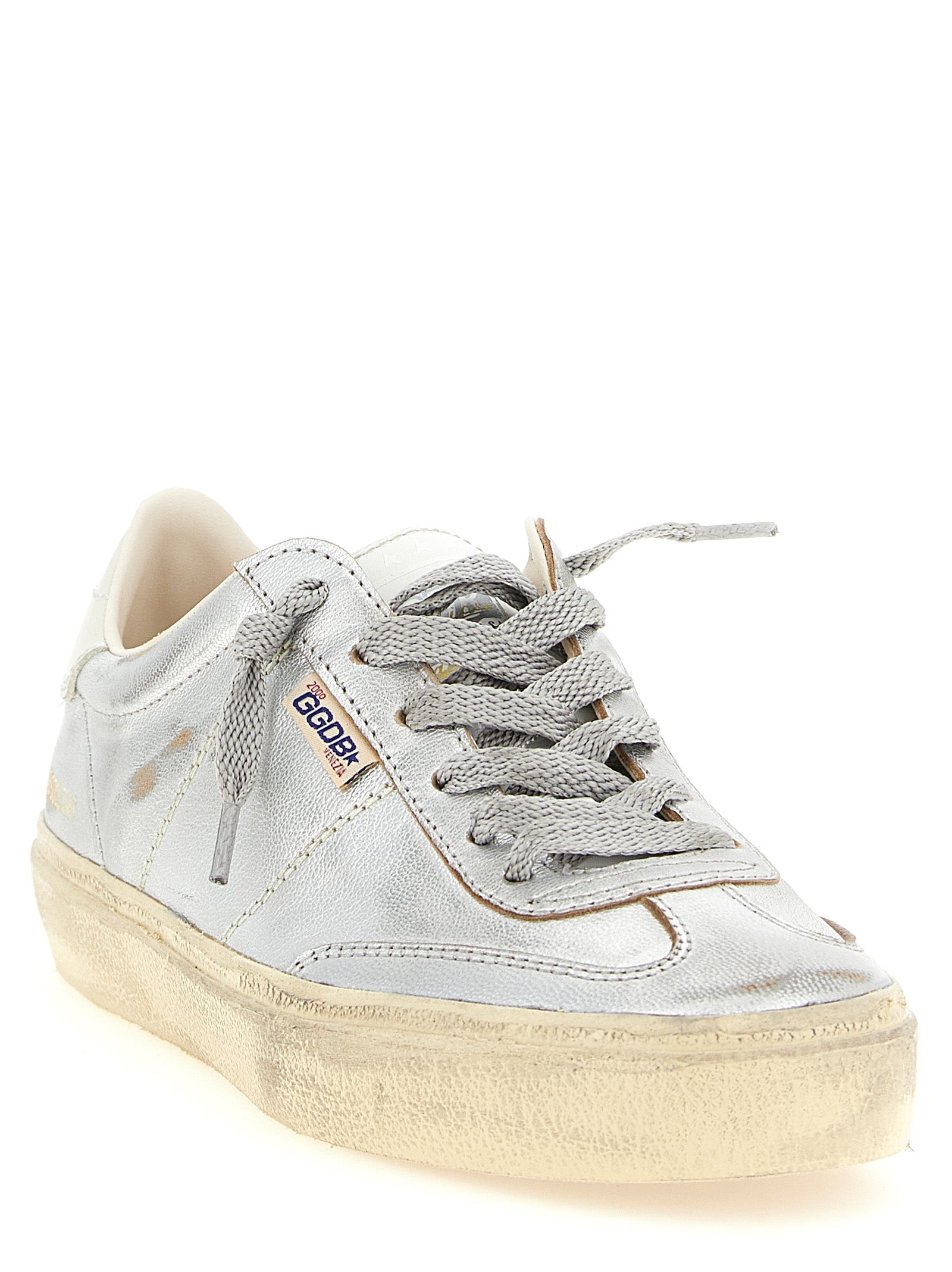 Golden Goose Silver Cowhide Low Top Sneakers